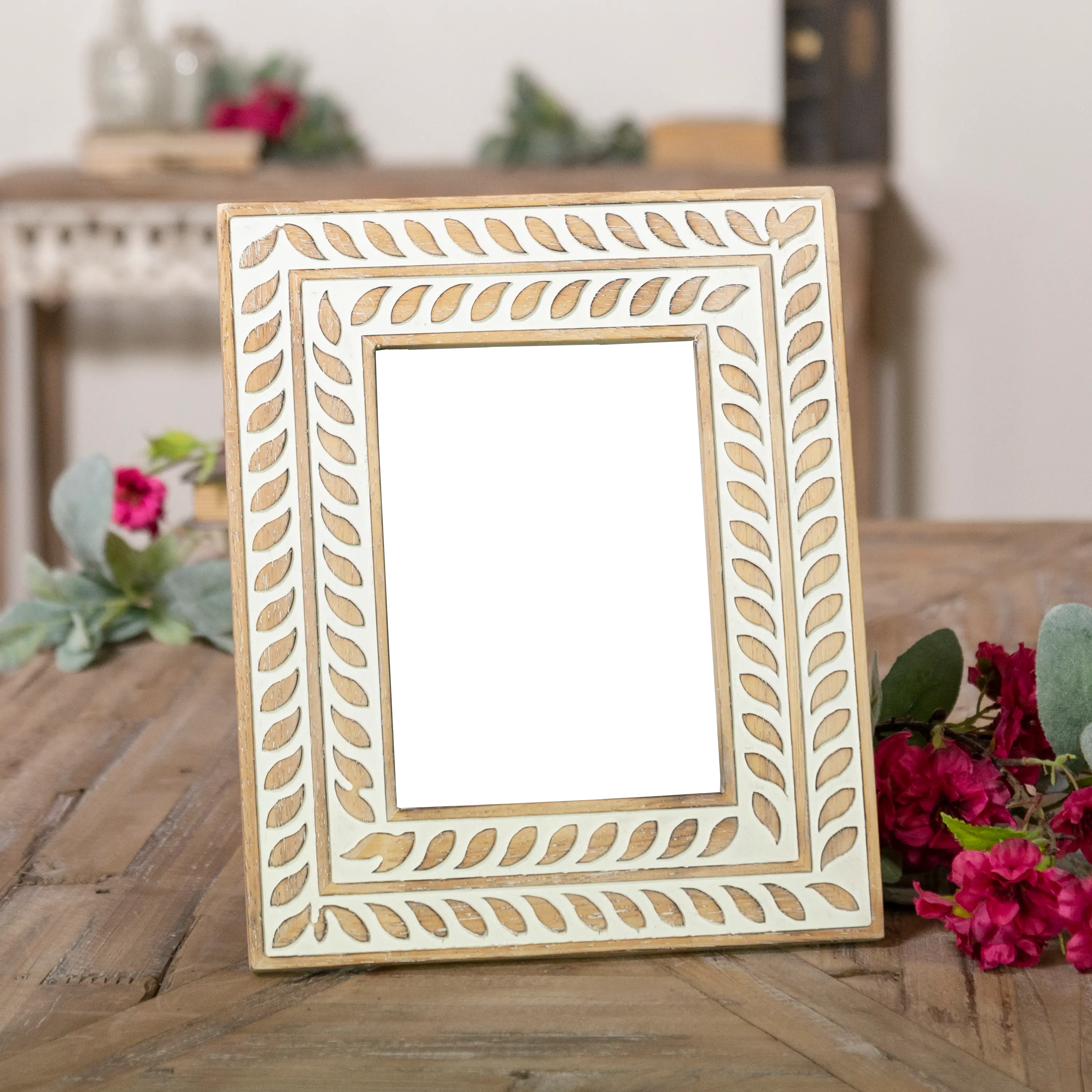 5x7 Whitewash Wooden Picture Frame-4