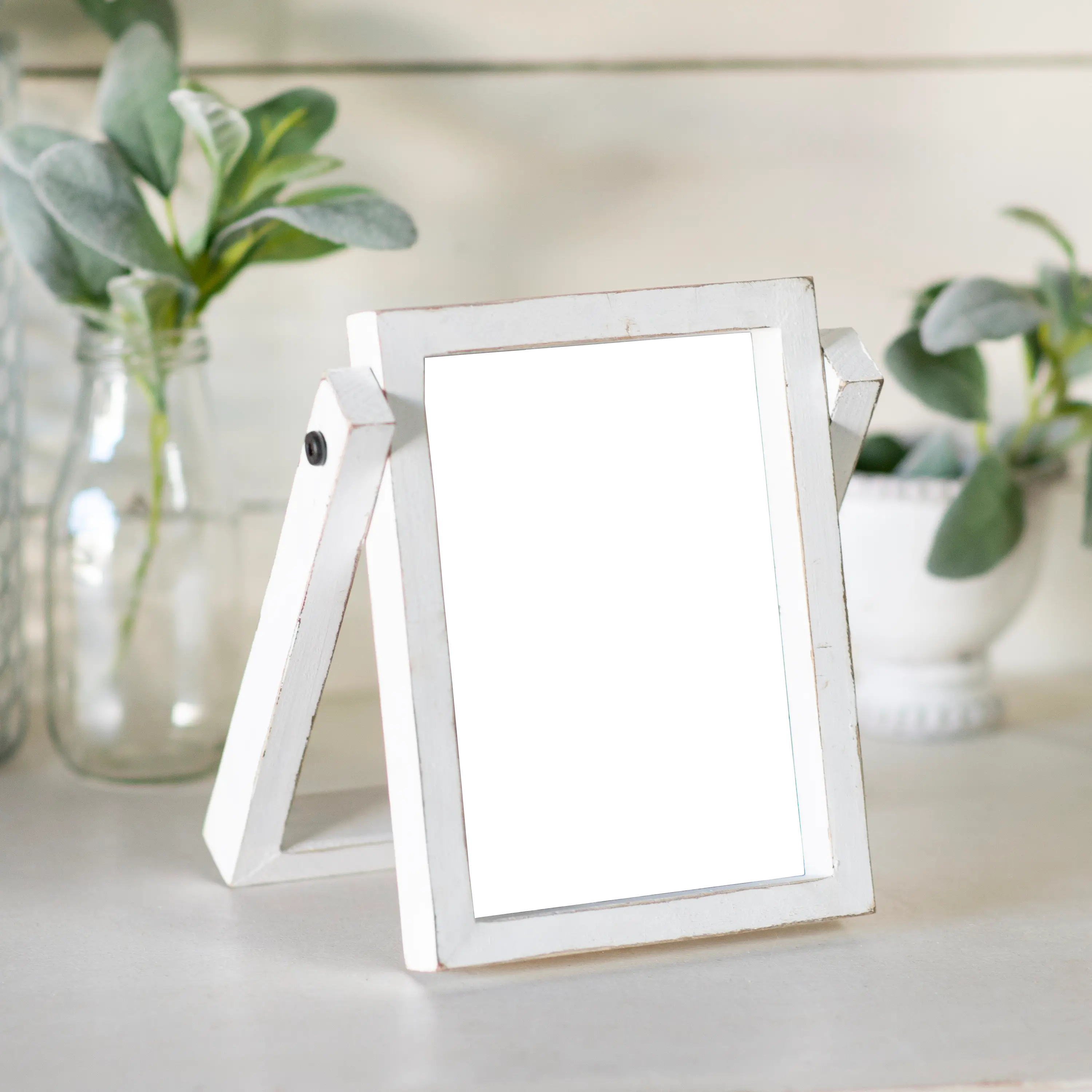 White Wood Picture Frame with Built in Easel-2