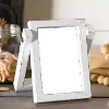 White Wood Picture Frame with Built in Easel