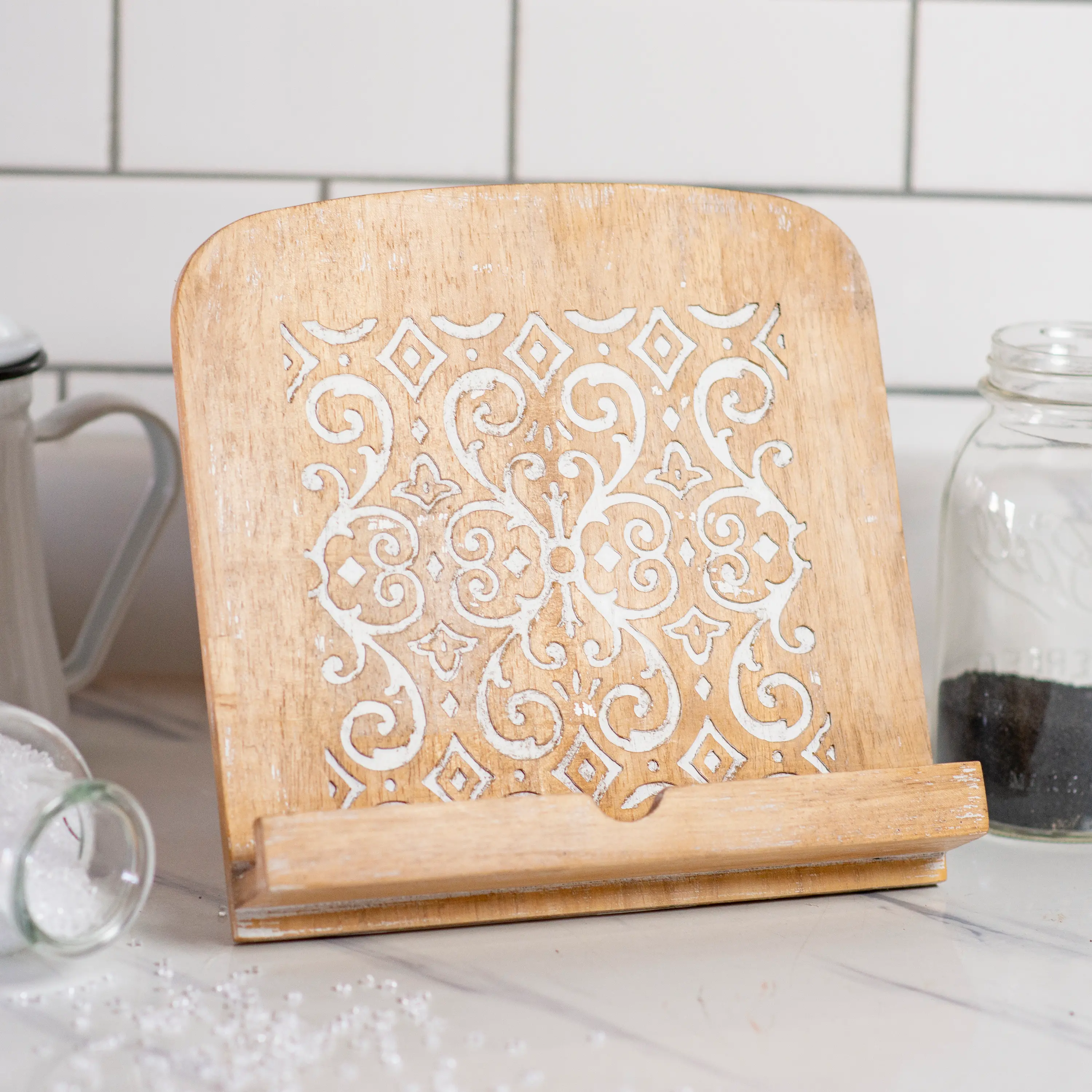 Wooden Counter Top Cook Book Stand-1