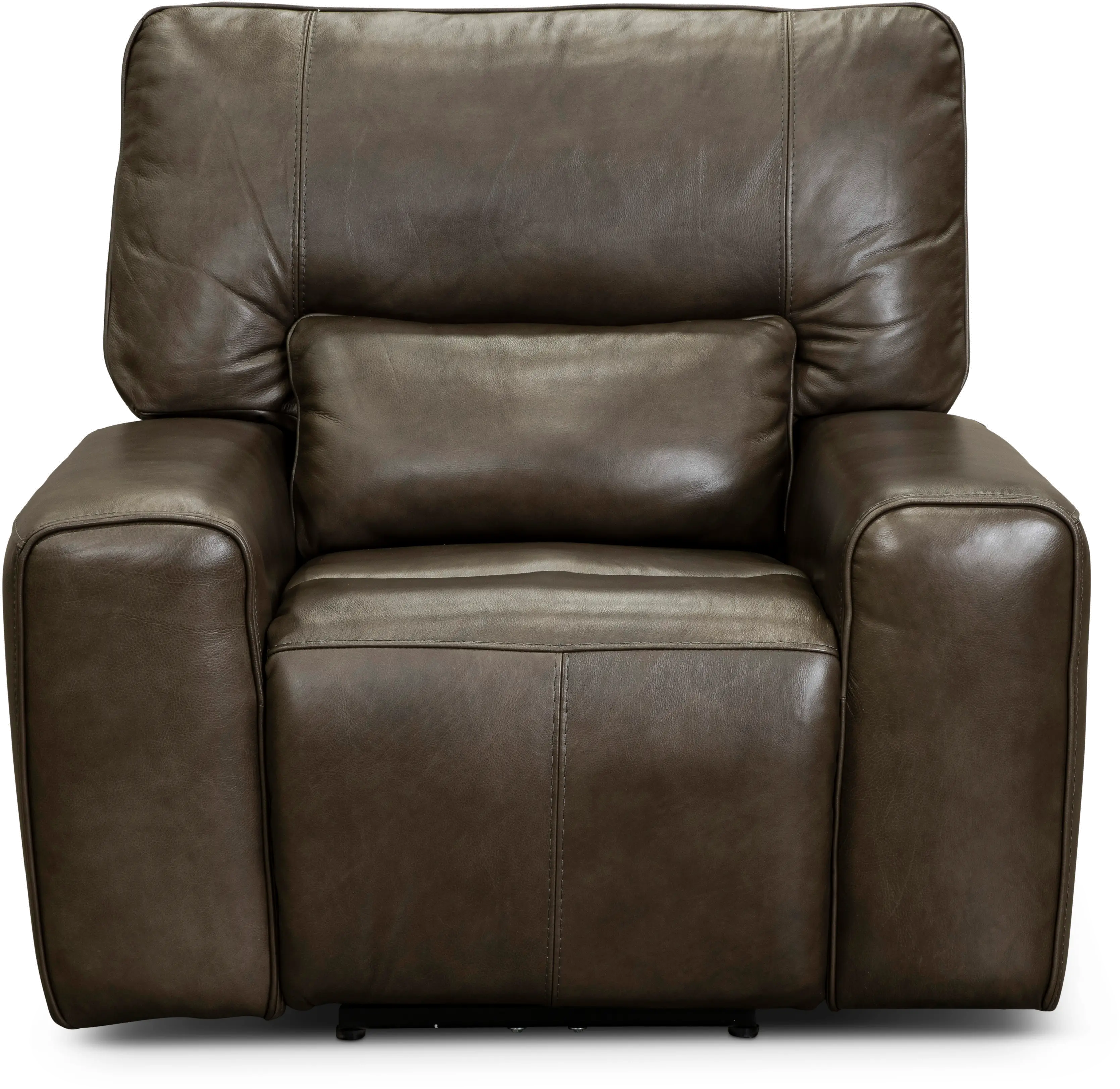 Zero Gravity Concrete Brown Leather Power Recliner-1