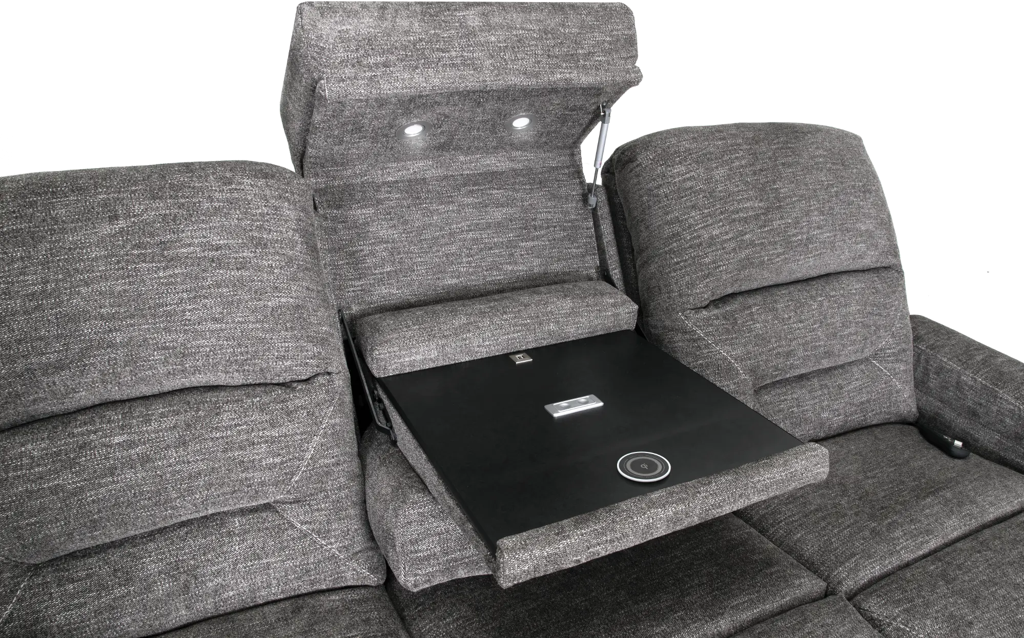 Beacon Pewter Gray Power Reclining Sofa-10