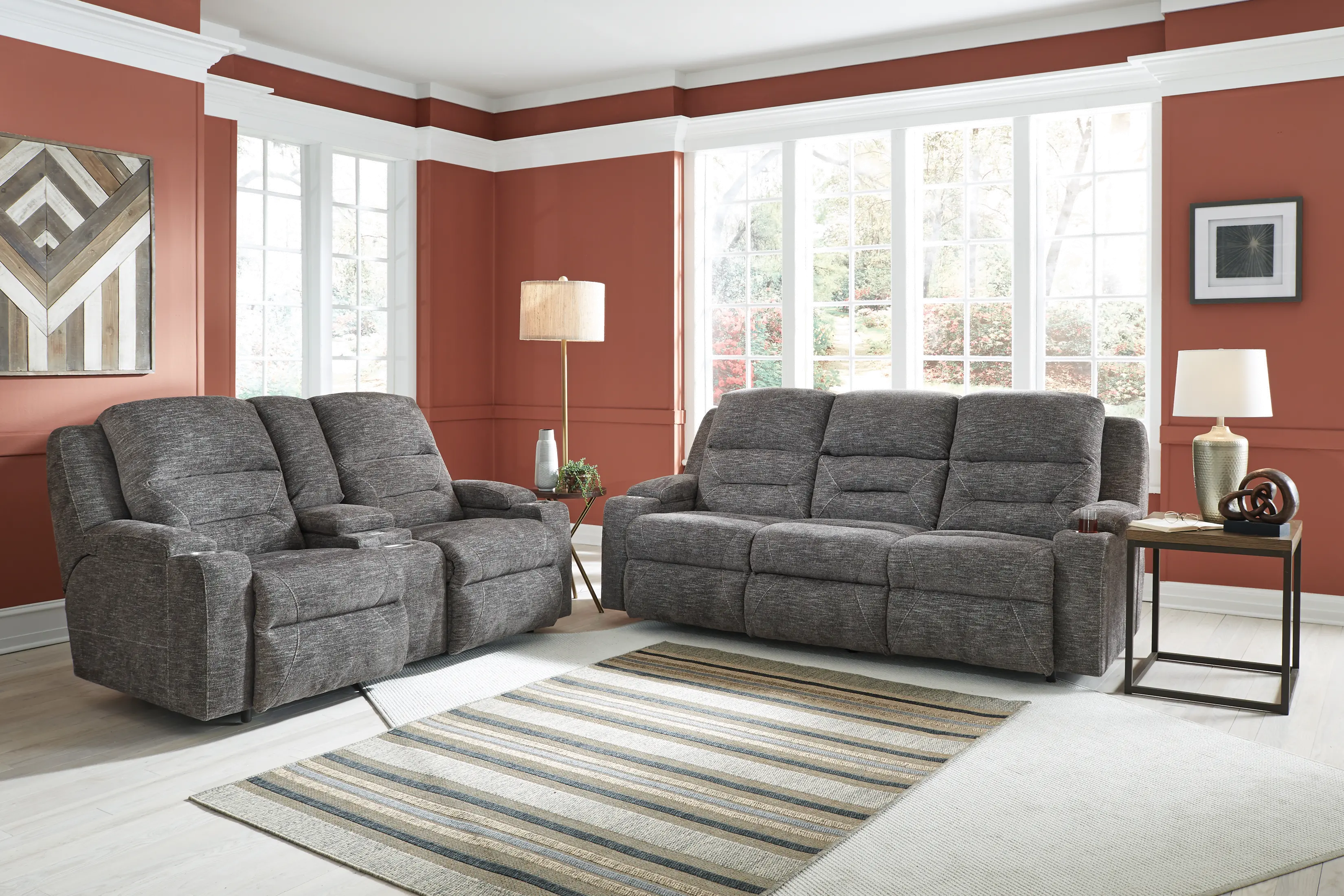 Beacon Pewter Gray Power Reclining Sofa-2