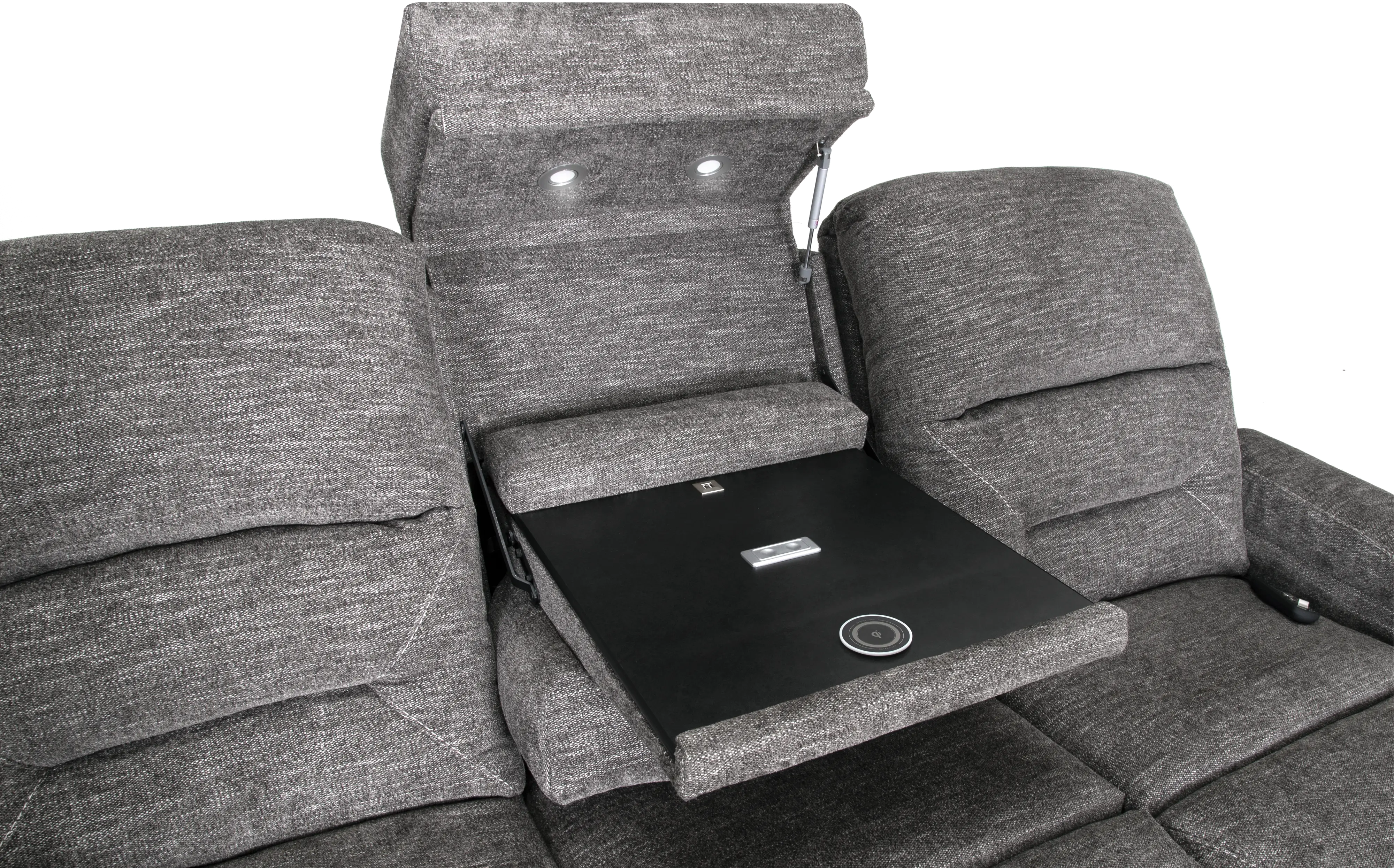 Beacon Pewter Gray Power Reclining Sofa-6