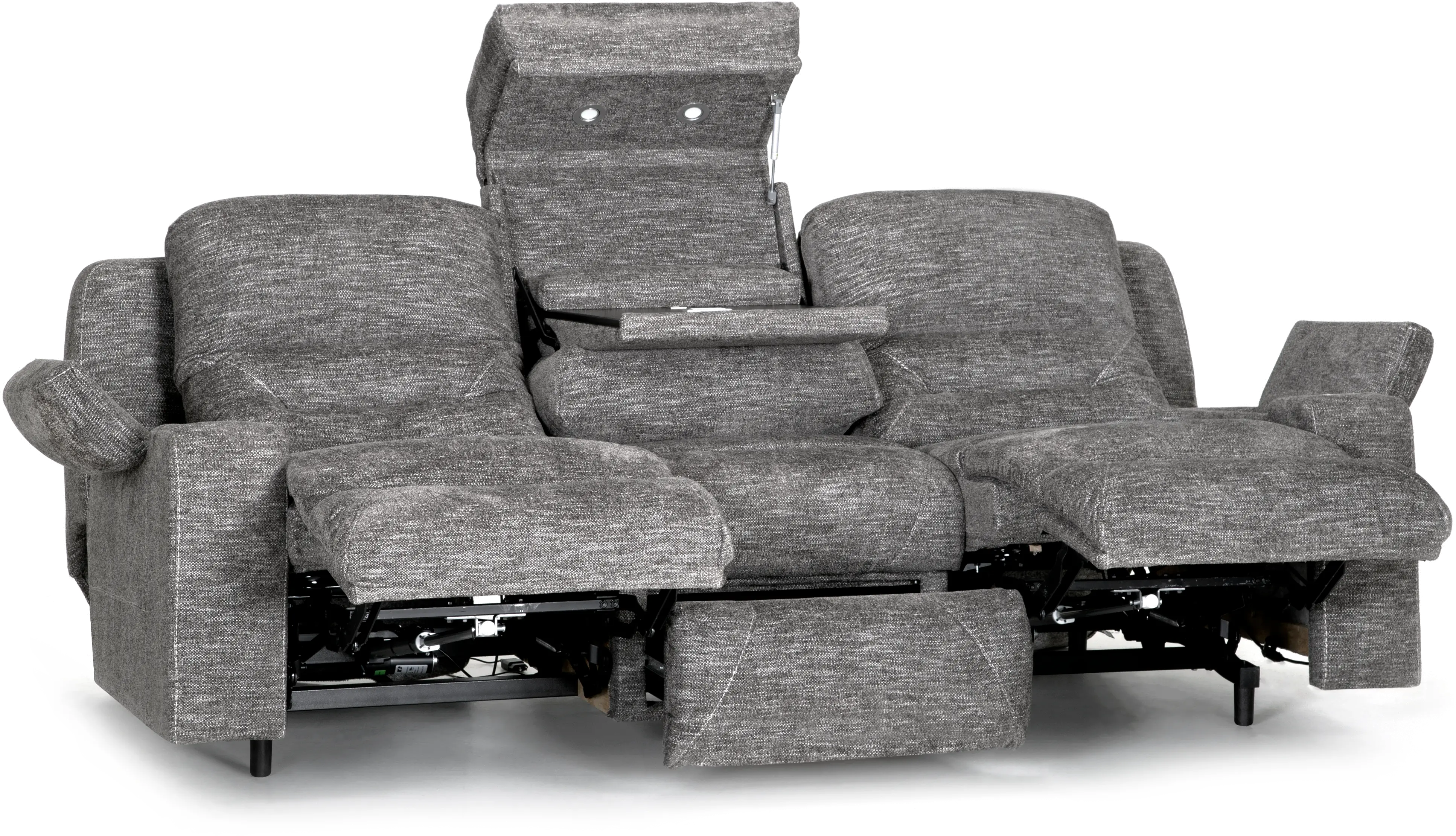 Beacon Pewter Gray Power Reclining Sofa-7