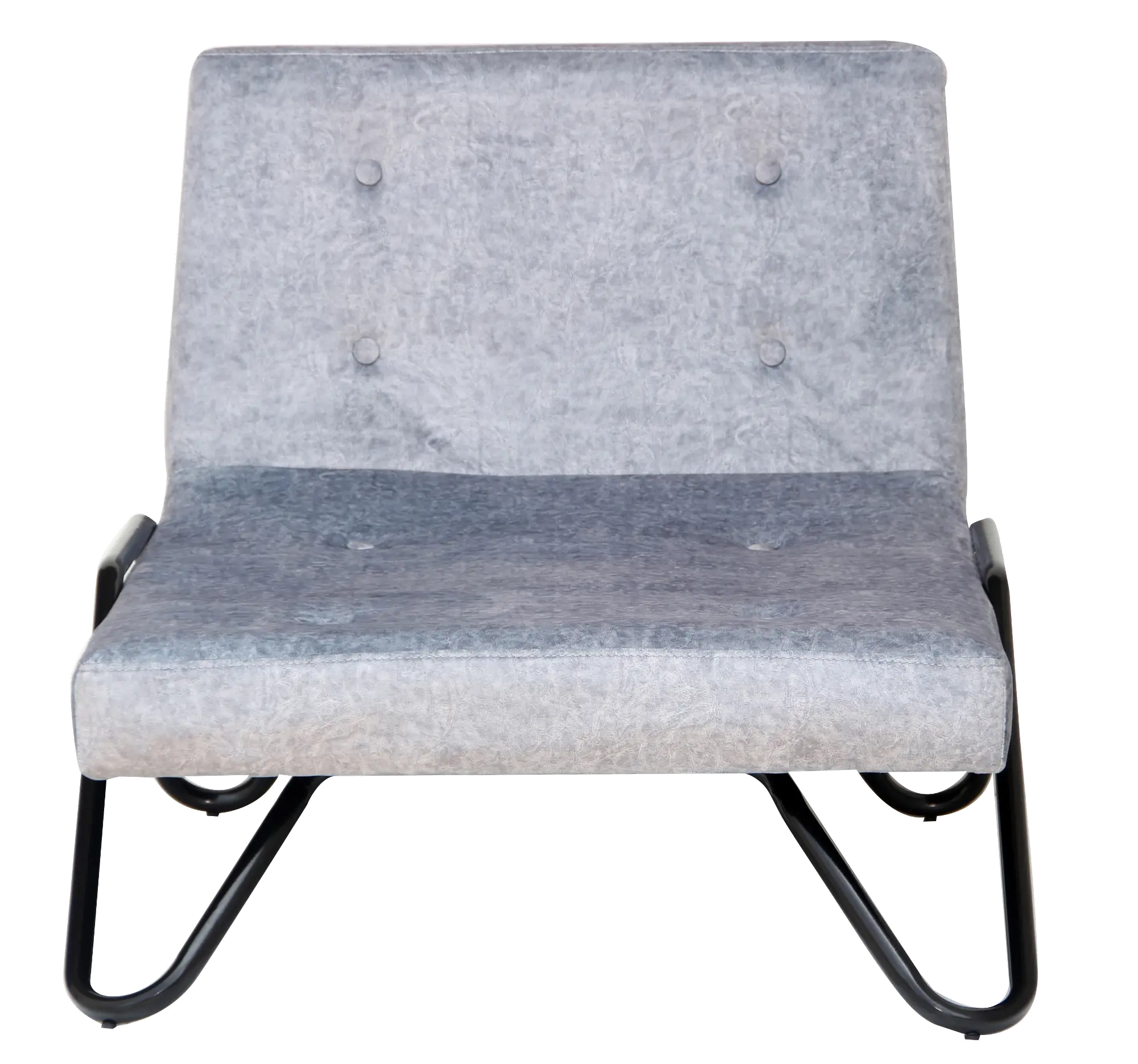 Gray Faux Leather Flip Out Lounge Chair-4