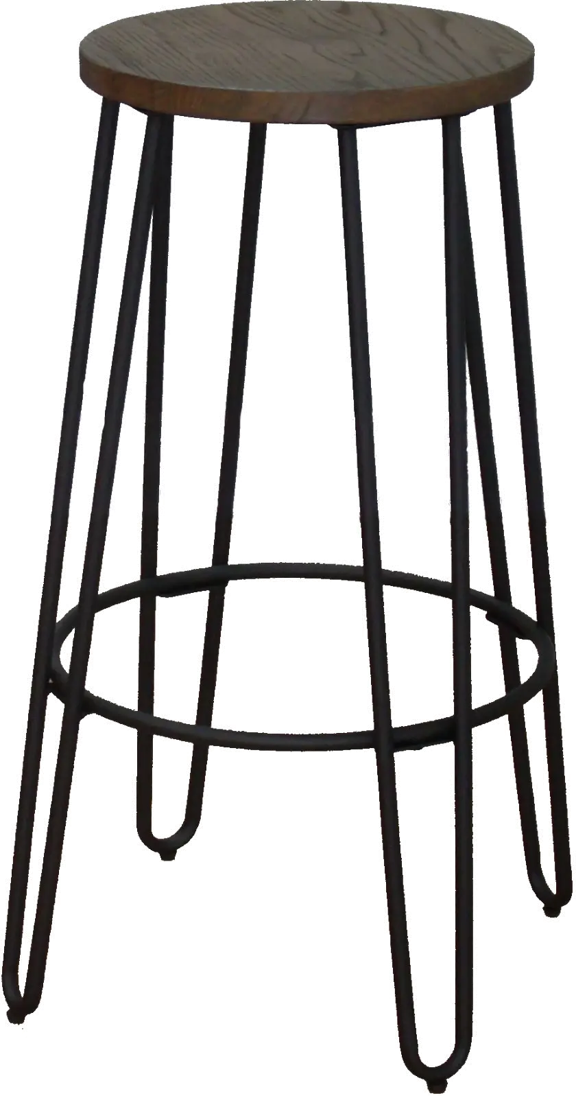 Black Metal and Wood Bar Stool - Quinn-1