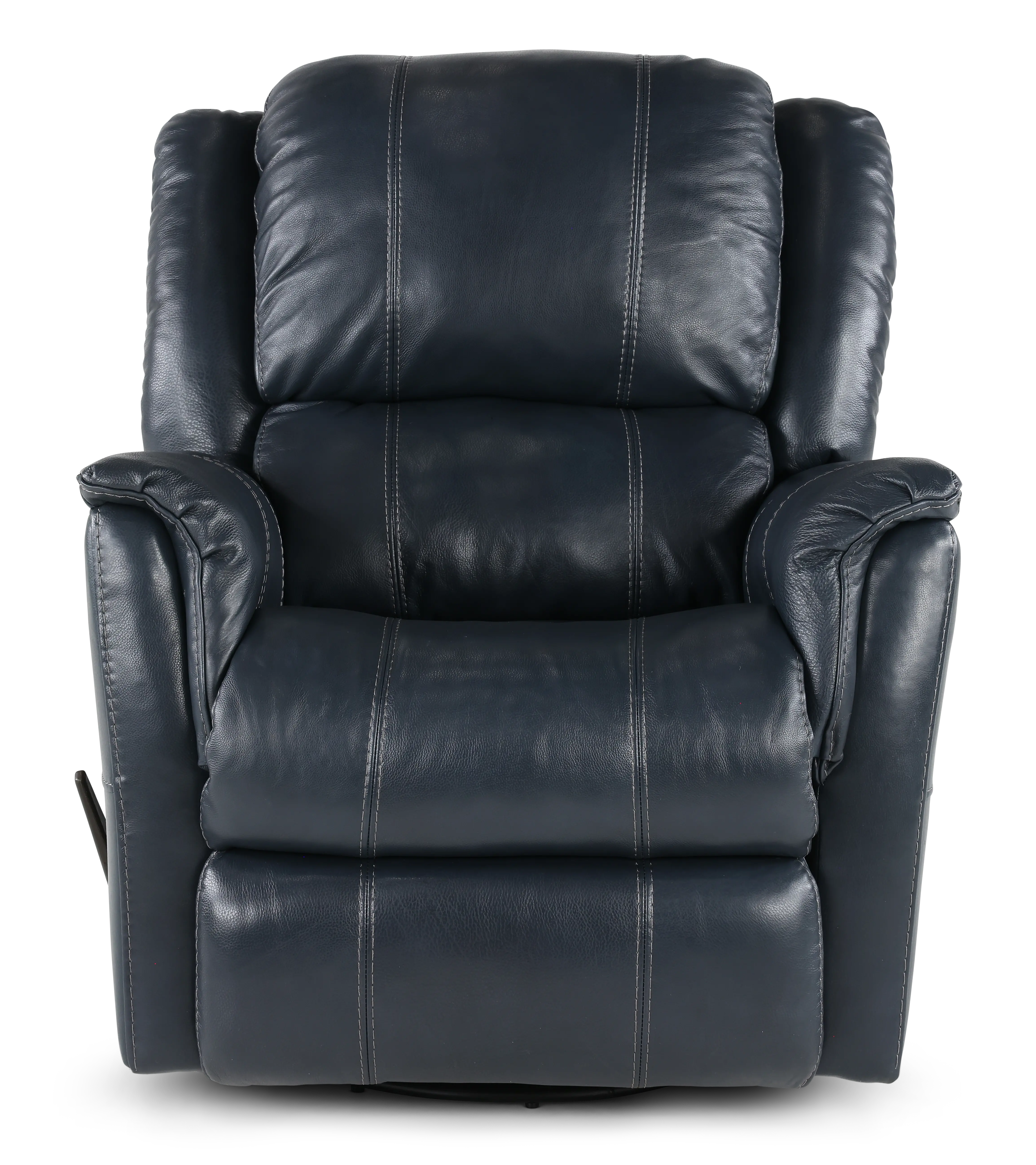 Nadi Ocean Blue Leather-Match Swivel Glider Recliner-2