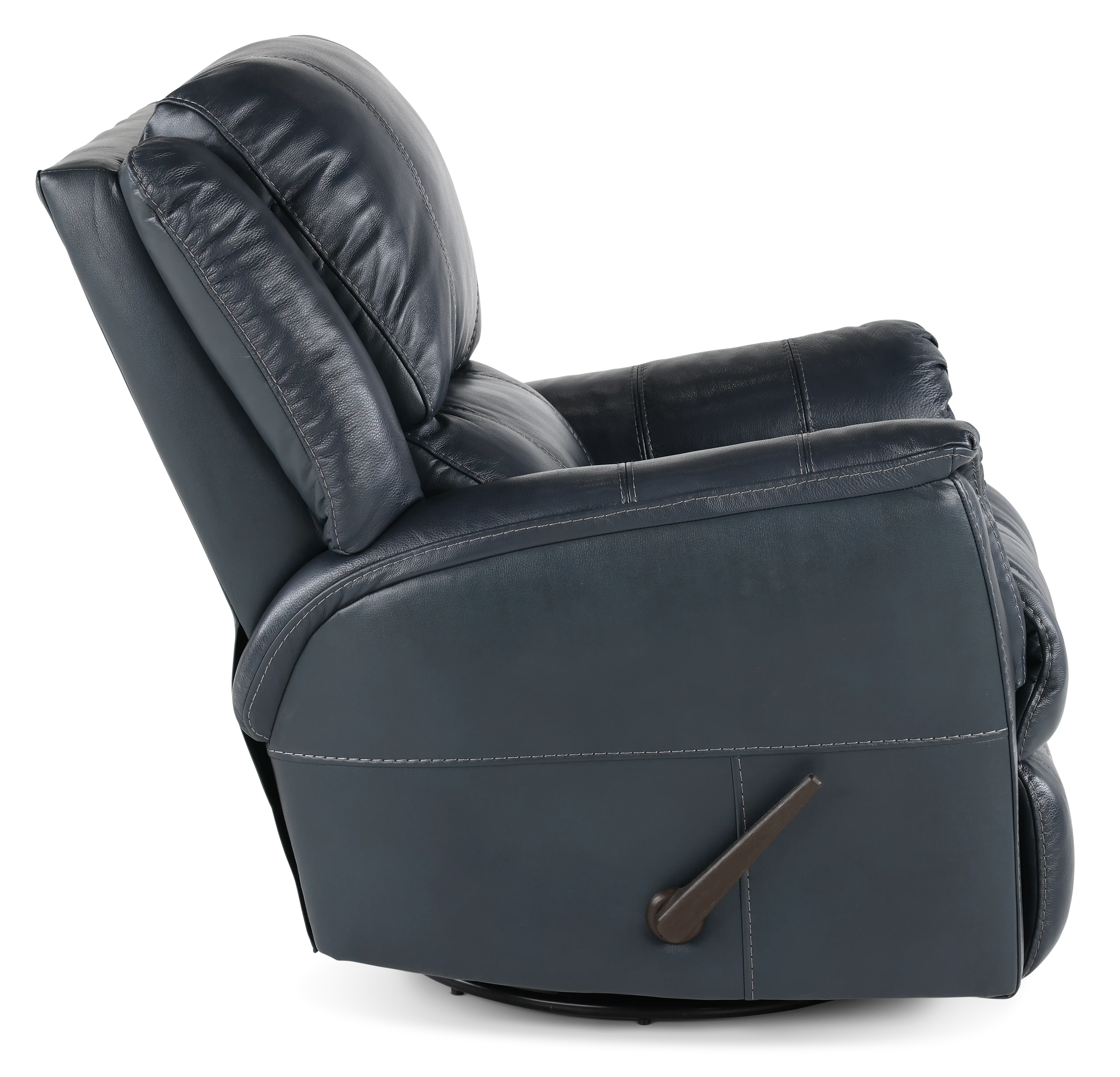 Nadi Ocean Blue Leather-Match Swivel Glider Recliner-6