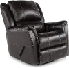 Nadi Walnut Leather-Match Swivel Glider Recliner