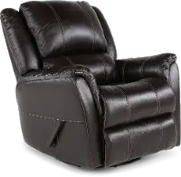 Nadi Walnut Leather-Match Swivel Glider Recliner