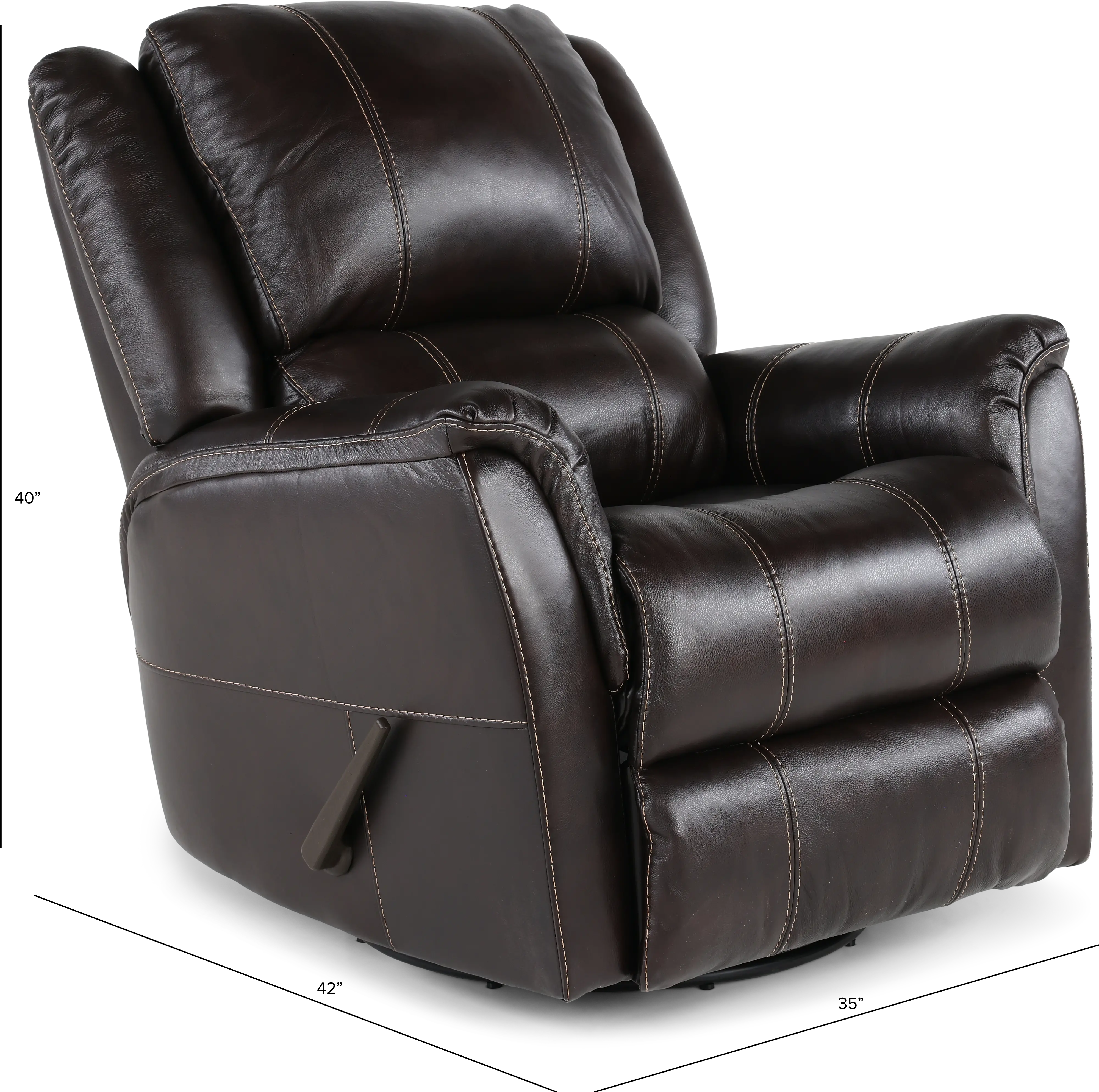 Nadi Walnut Leather-Match Swivel Glider Recliner-3