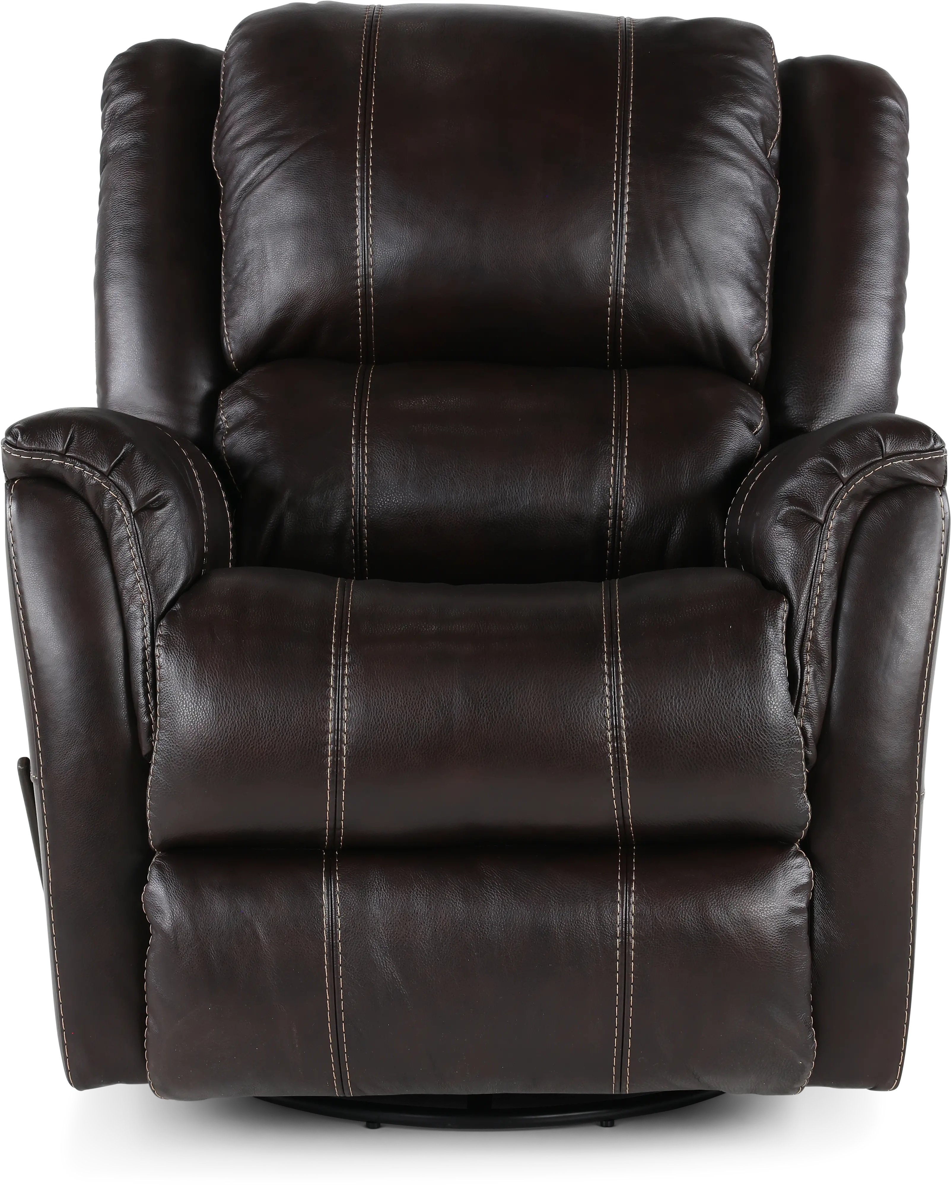 Nadi Walnut Leather-Match Swivel Glider Recliner-2