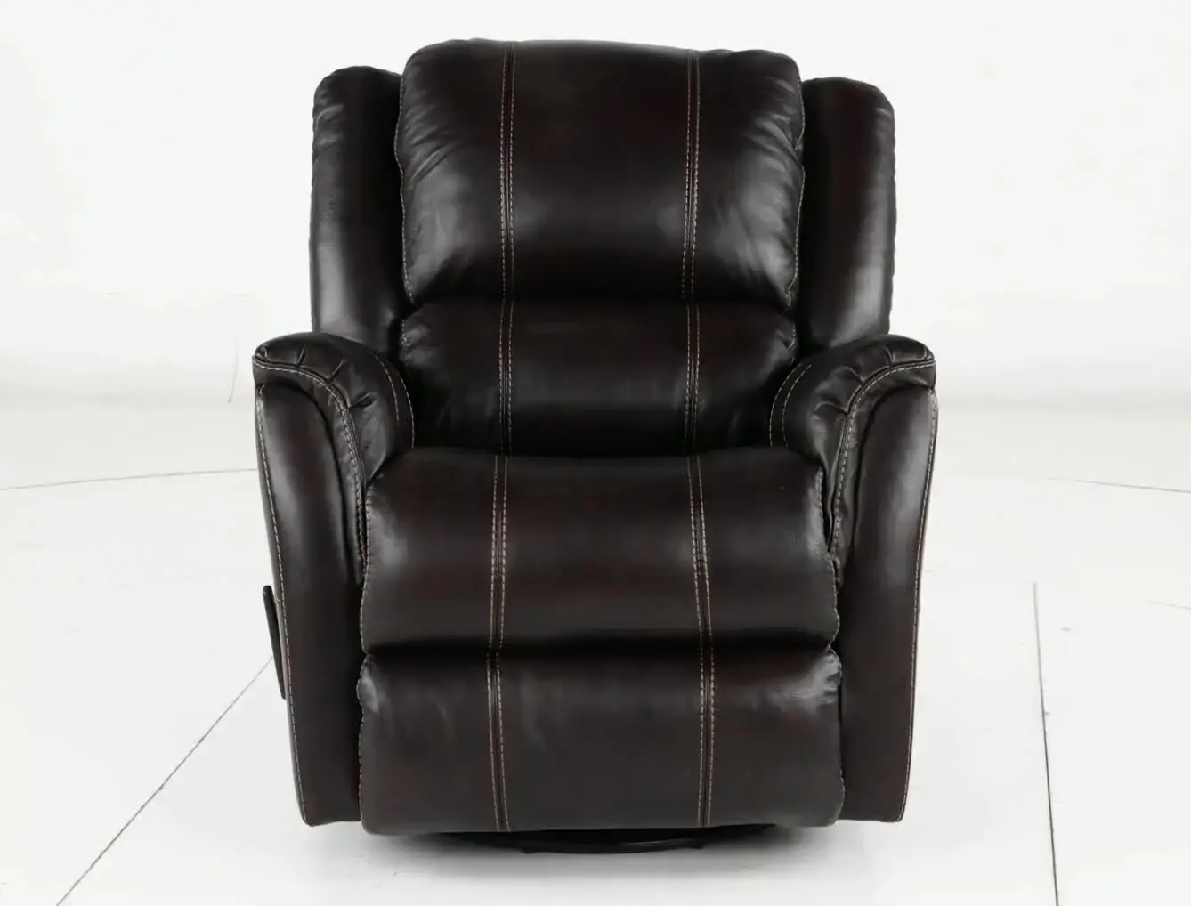 Nadi Walnut Leather-Match Swivel Glider Recliner-4
