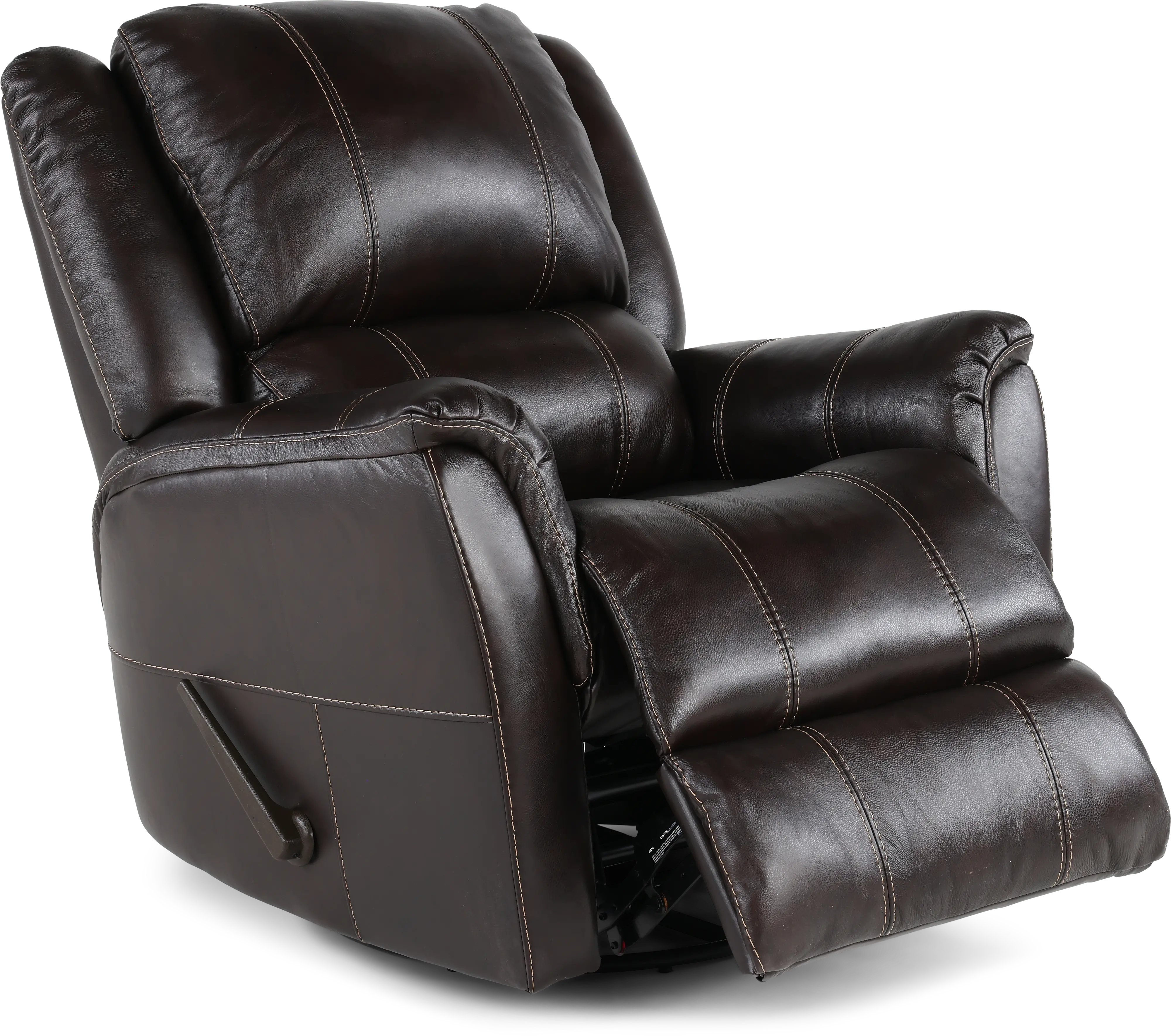 Nadi Walnut Leather-Match Swivel Glider Recliner-5