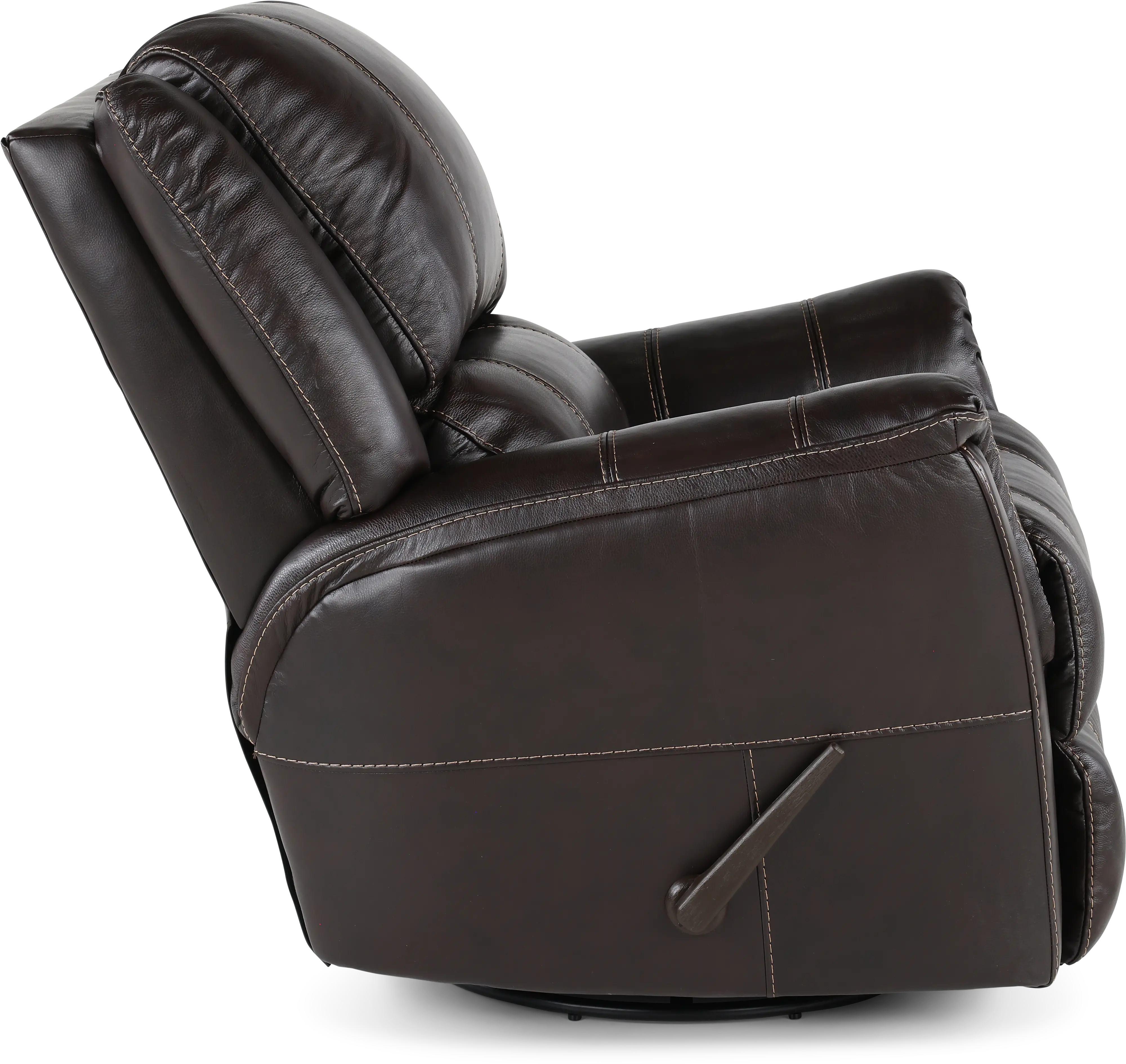 Nadi Walnut Leather-Match Swivel Glider Recliner-6