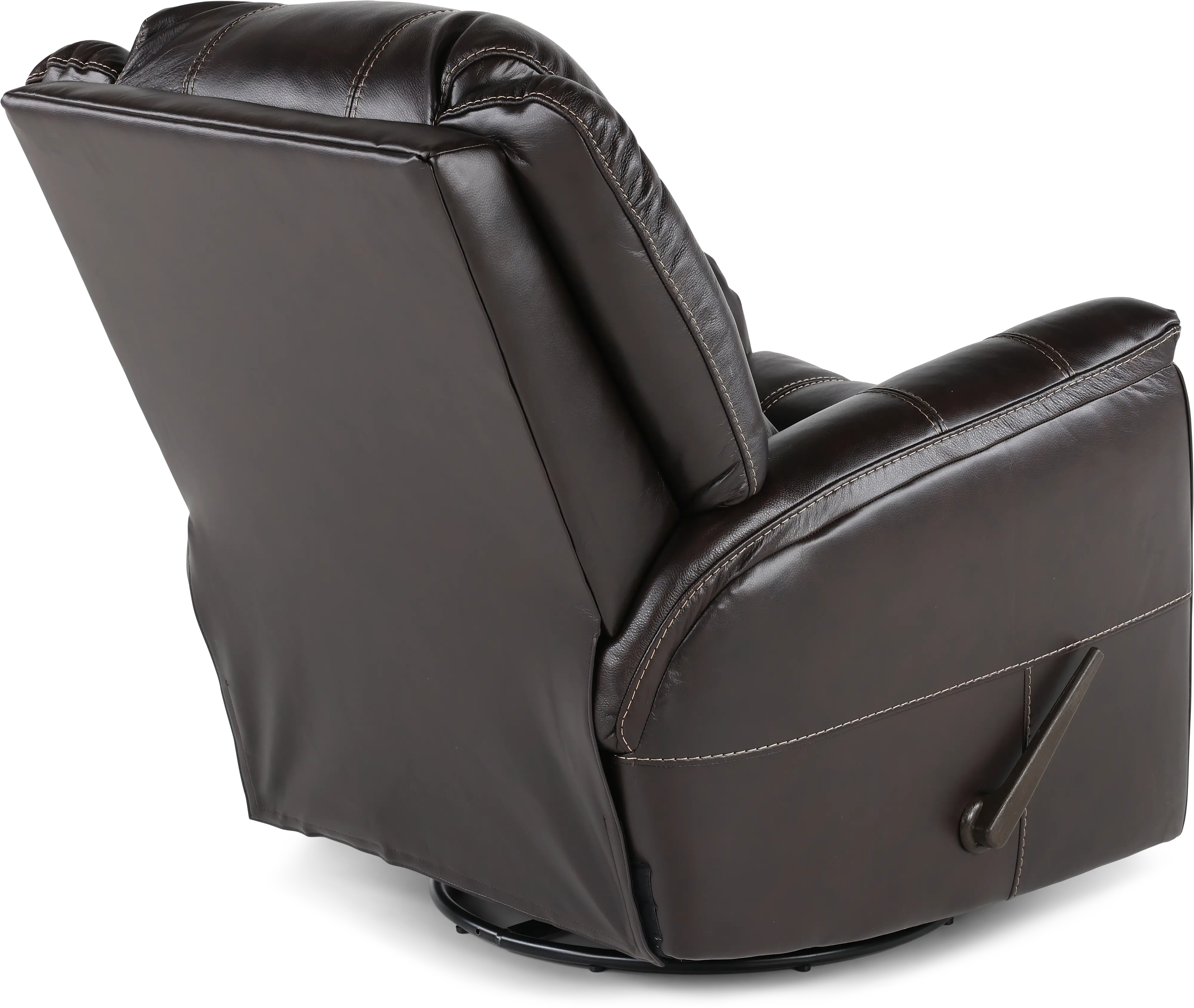 Nadi Walnut Leather-Match Swivel Glider Recliner-7