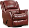 Nadi Red Leather-Match Swivel Glider Recliner