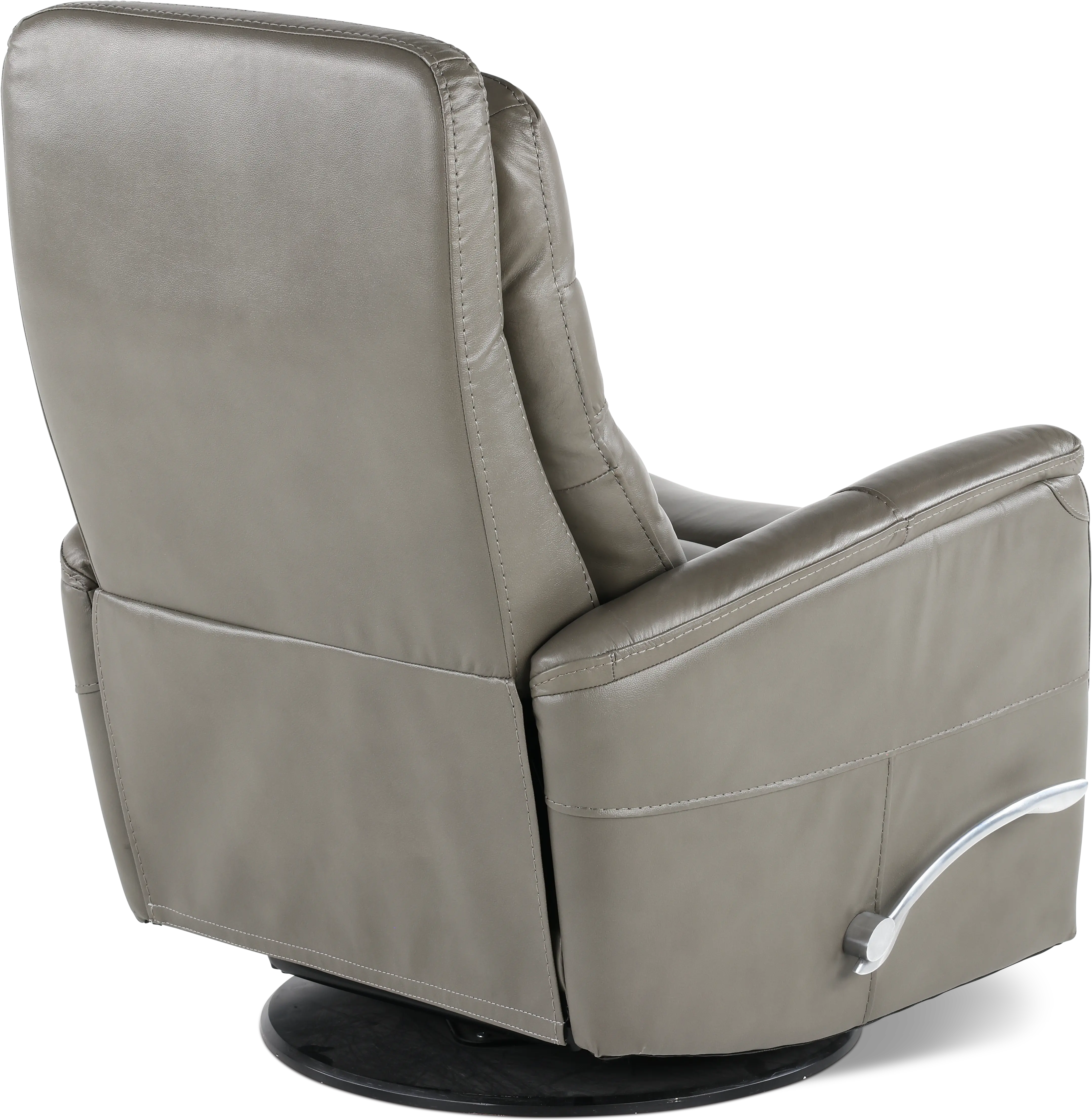 Slate Gray Leather-Match Swivel Glider Recliner-7