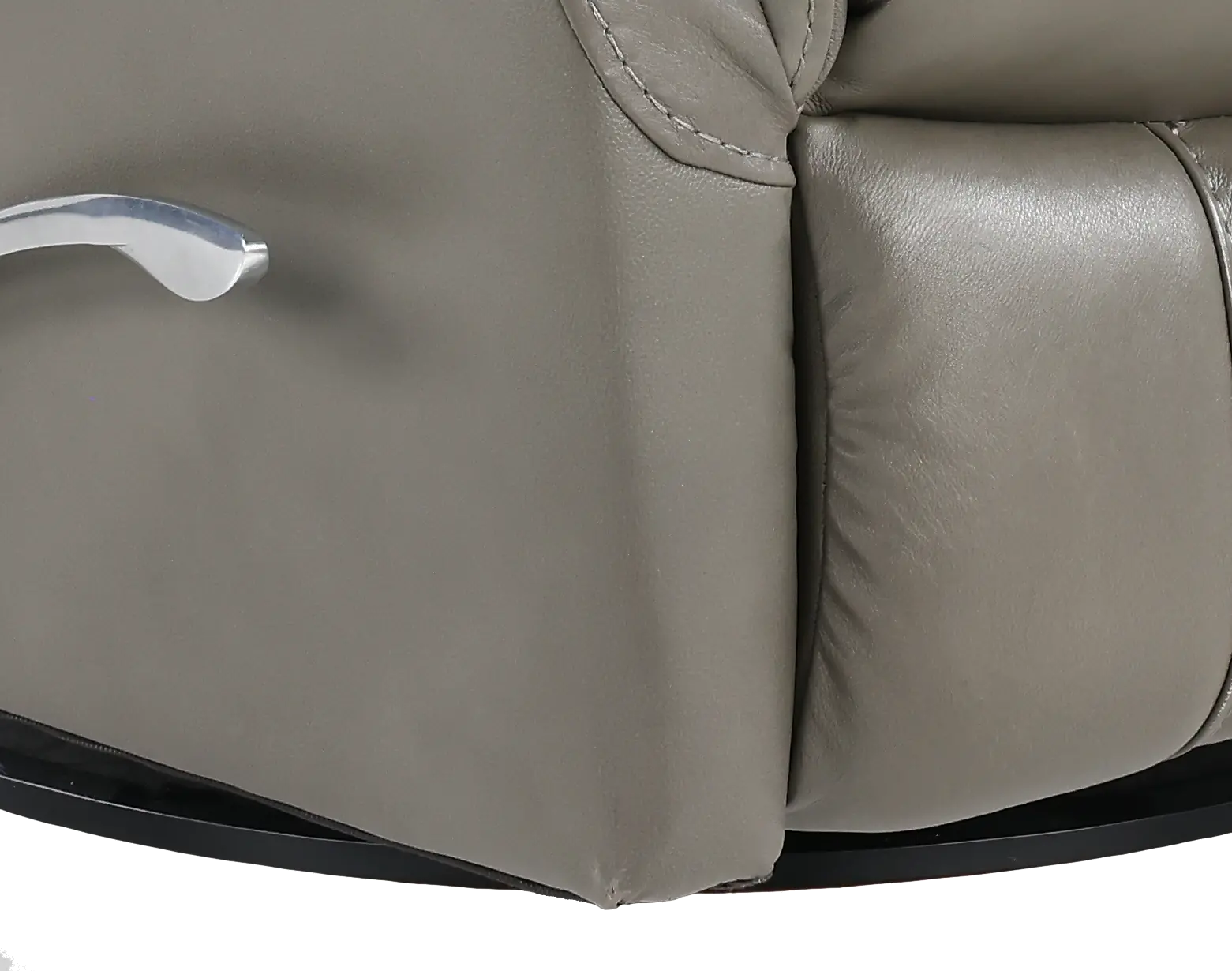 Slate Gray Leather-Match Swivel Glider Recliner-1