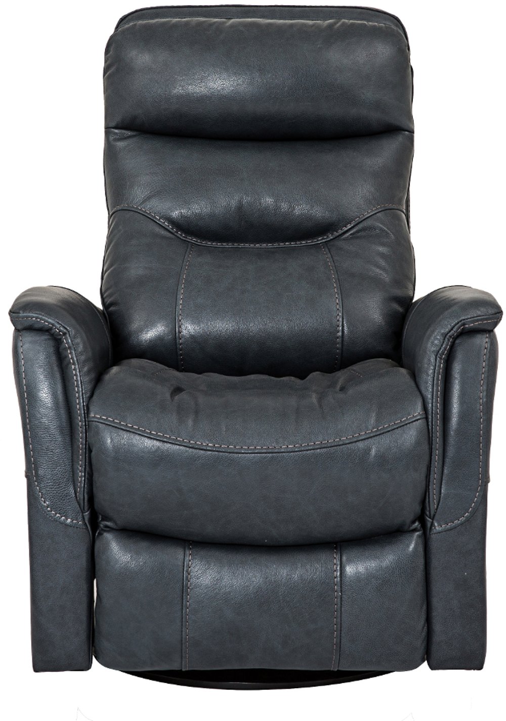 Slate Gray Leather-Match Swivel Glider Recliner