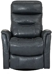 Slate Gray Leather-Match Swivel Glider Recliner
