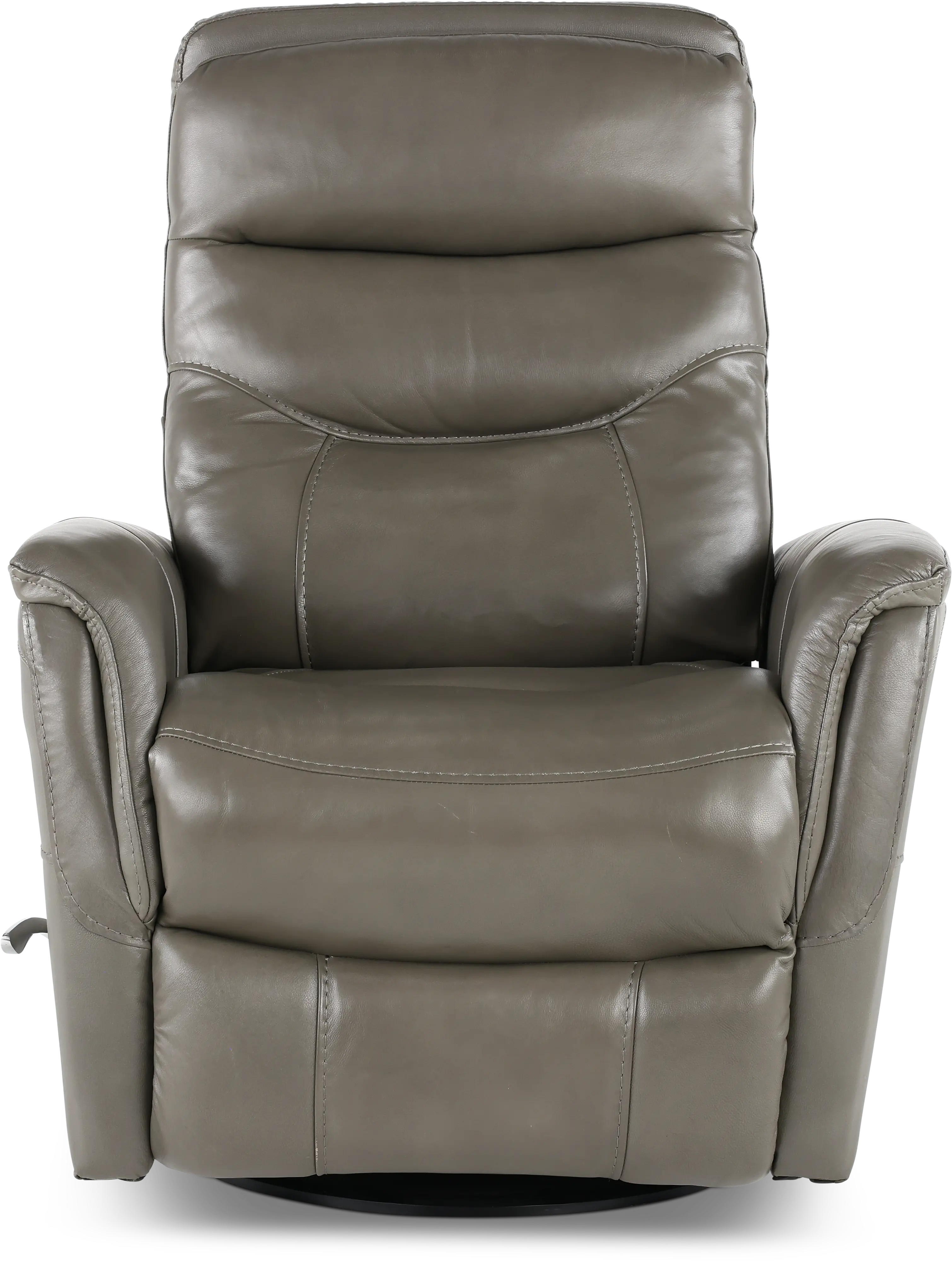 Slate Gray Leather-Match Swivel Glider Recliner-5