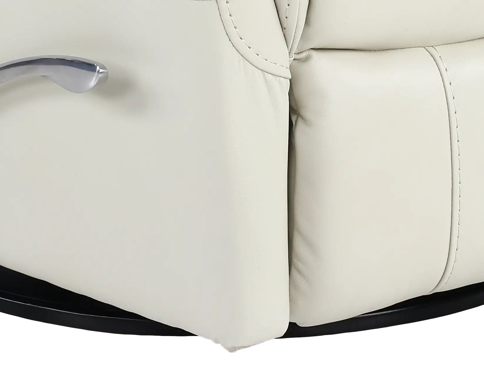 Ice White Leather-Match Swivel Glider Recliner-1