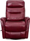 Burgundy Leather-Match Swivel Glider Recliner