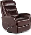 Burgundy Leather-Match Swivel Glider Recliner