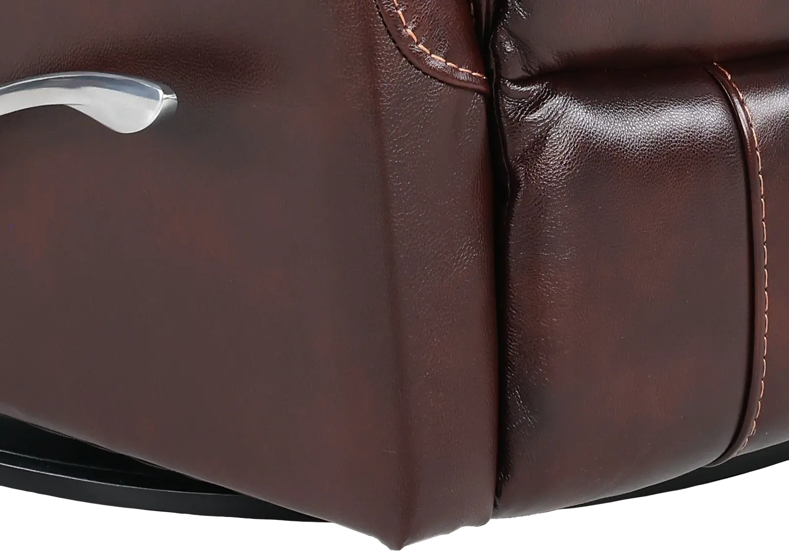 Burgundy Leather-Match Swivel Glider Recliner-1