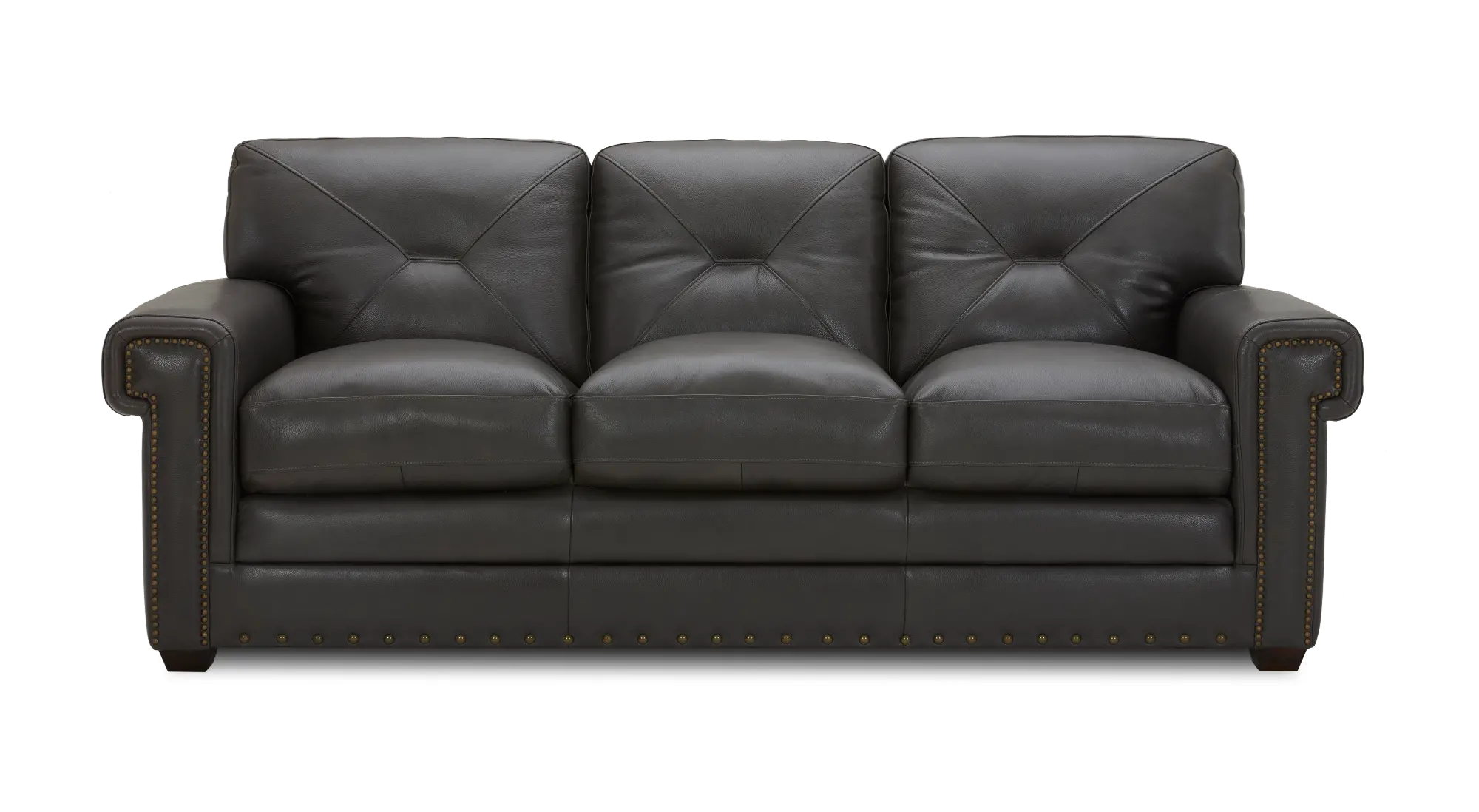 Derrick Charcoal Gray Leather Sofa-1