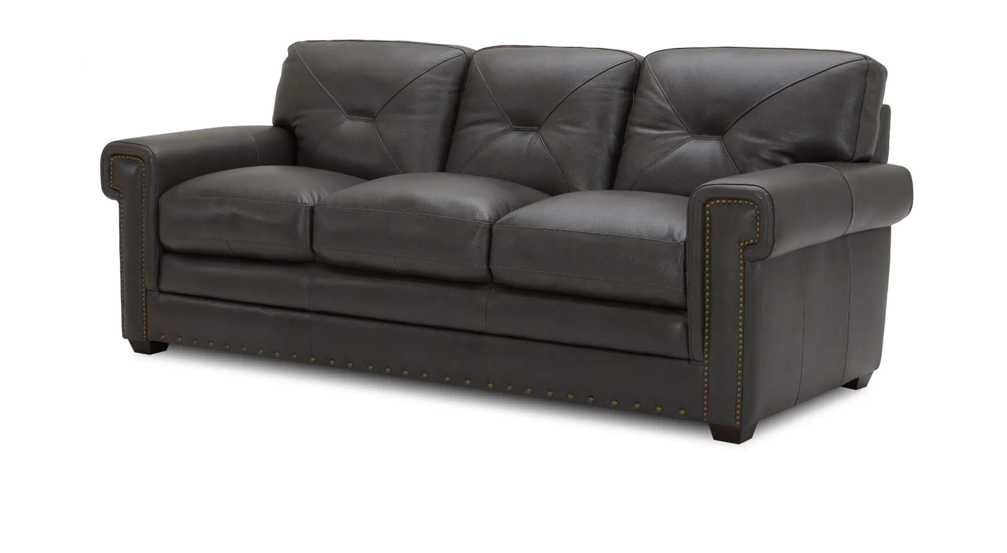 Derrick Charcoal Gray Leather Sofa-2