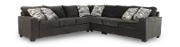 4PC/AUTUMN/STRG/OP12 Autumn Dark Gray 4-Piece Sectional with Right-Facing Loveseat