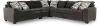 4PC/AUTUMN/STRG/OP13 Autumn Dark Gray 4-Piece Sectional with Left-Facing Loveseat