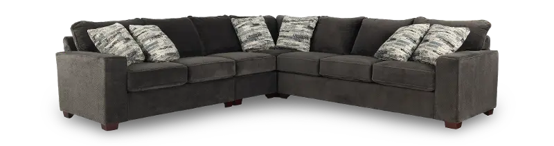 Autumn Dark Gray 4-Piece Sectional with Left-Facing Loveseat