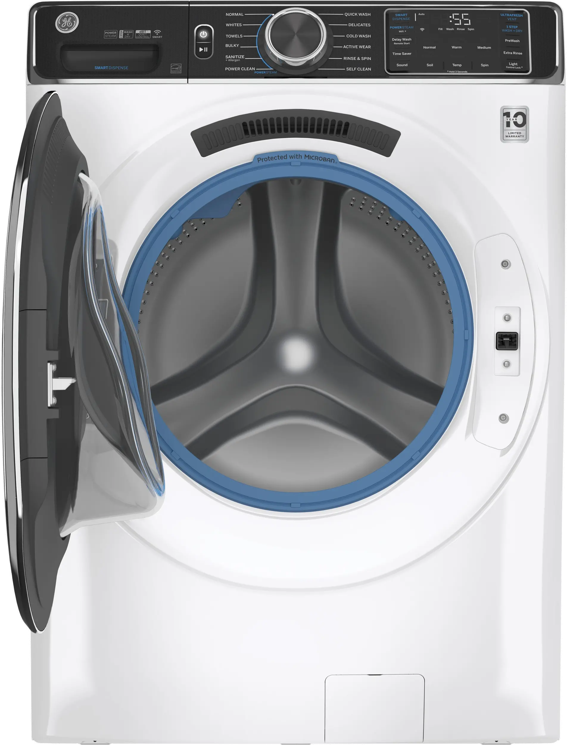 GFW850SSNWW GE Smart Front Load Steam Washer with SmartDispense - White 5.0 cu. ft. Capacity-5