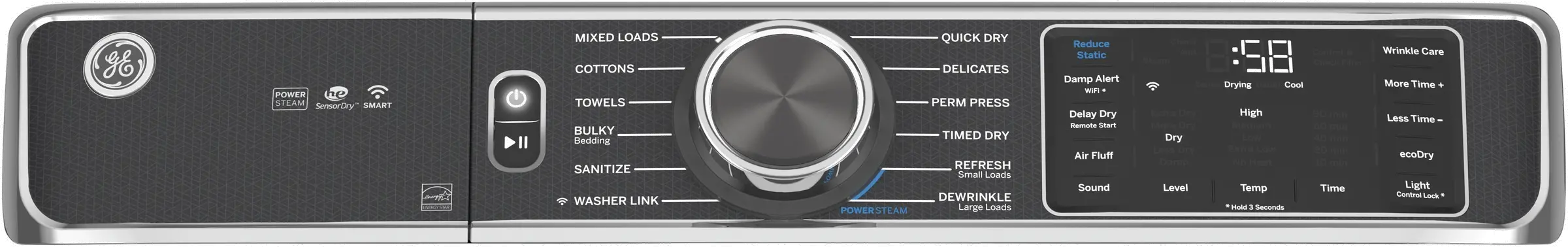 GFD85GSPNRS GE 7.8 cu. ft. Capacity Smart Front Load Gas Dryer with Steam - Sapphire Blue-5