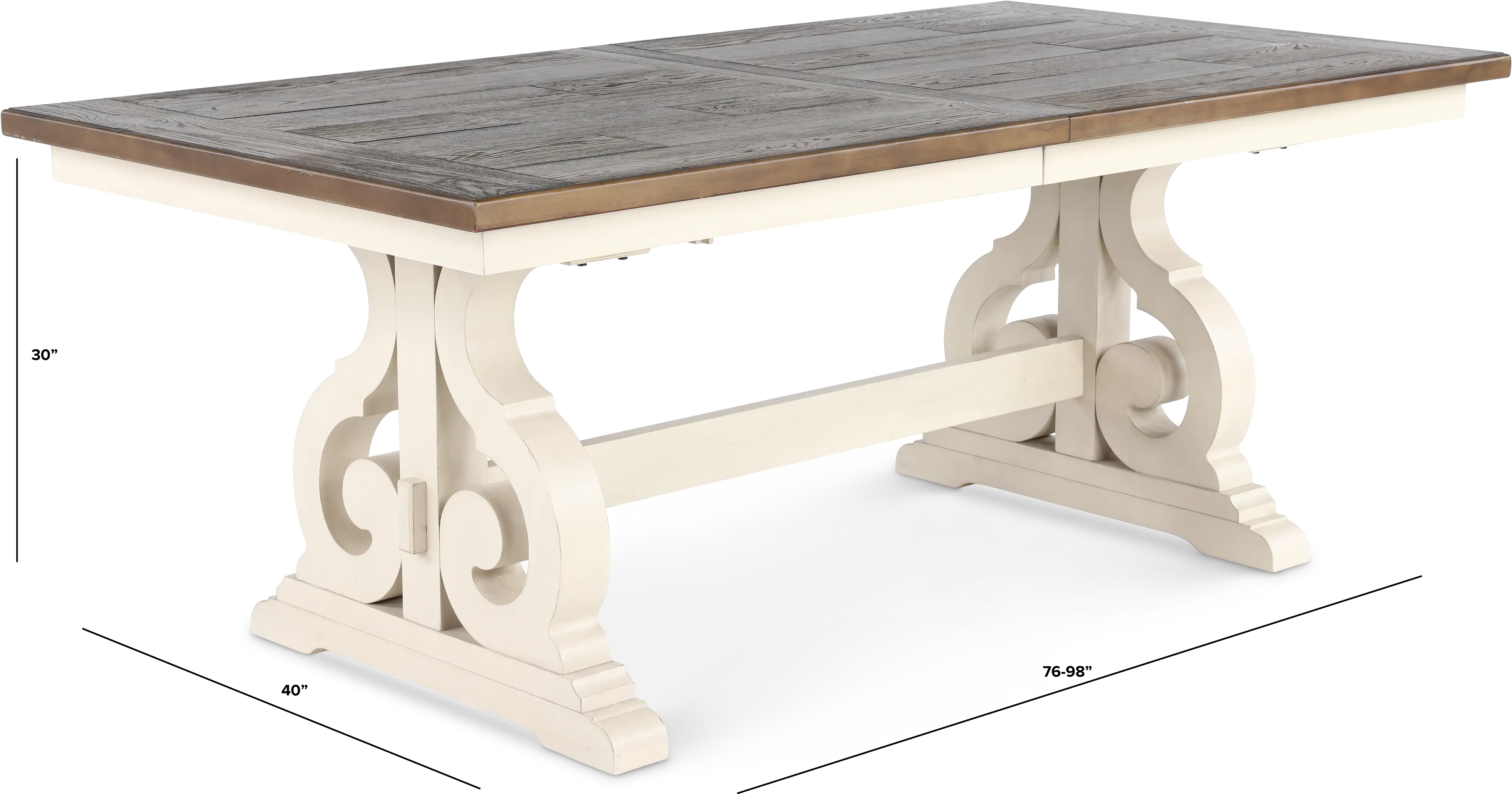 Drake White and Brown Trestle Dining Room Table-3