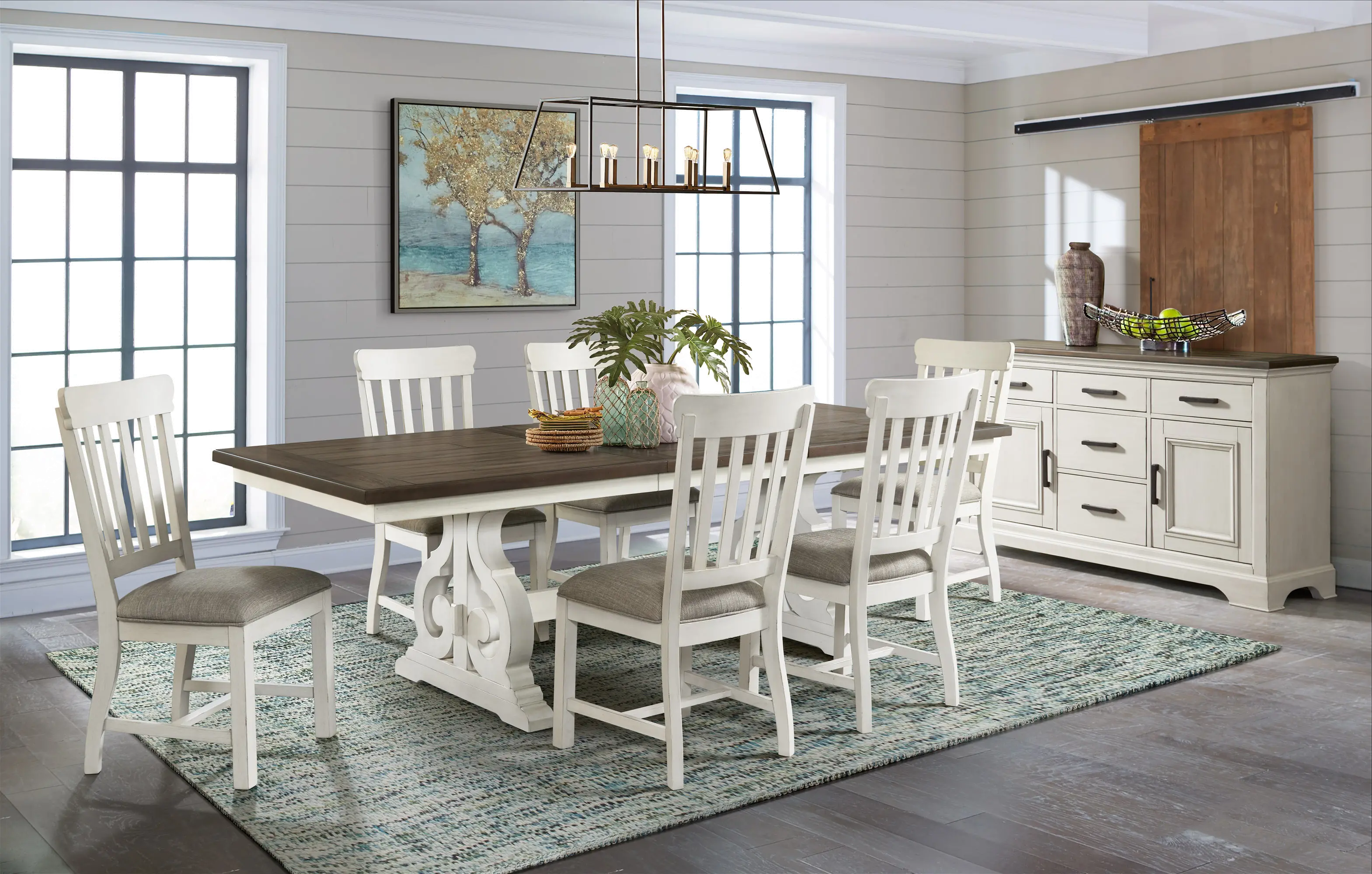 Drake White and Brown 5 Piece Dining Set-2
