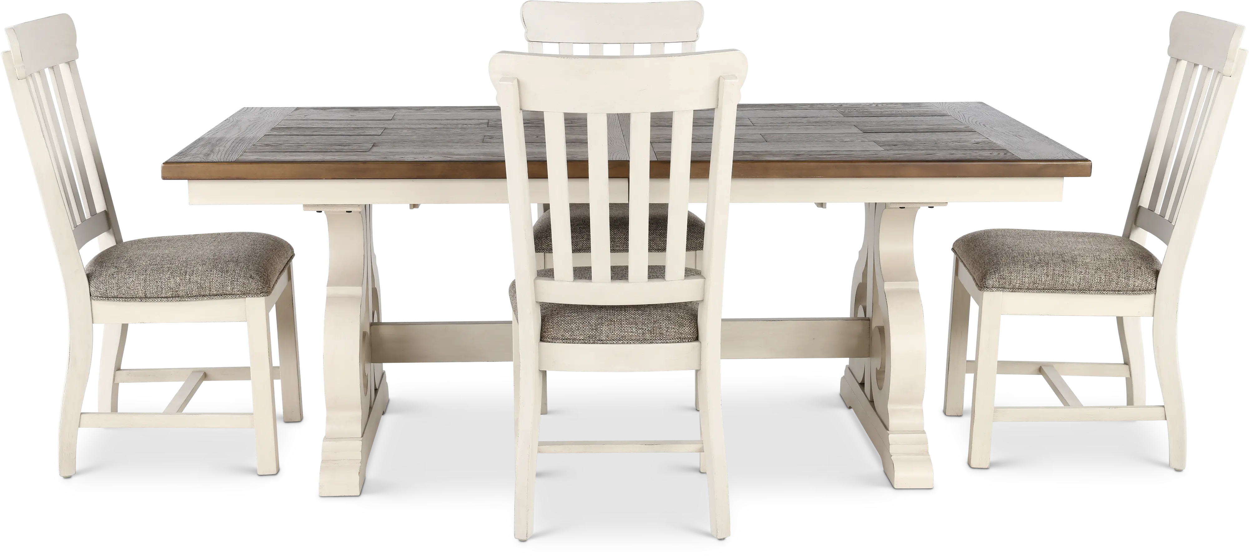 Drake White and Brown 5 Piece Dining Set-4