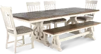 Drake White and Brown 6 Piece Dining Set
