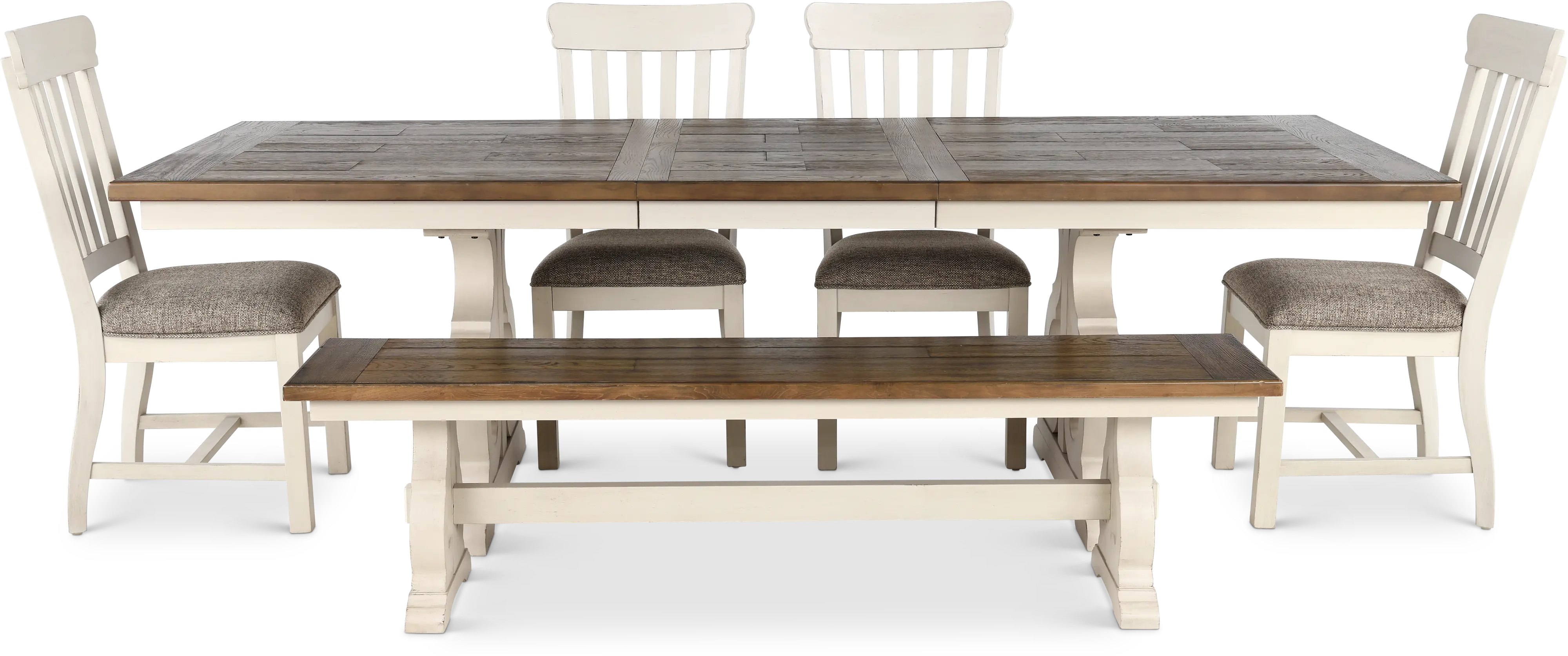 Drake White and Brown 6 Piece Dining Set-4