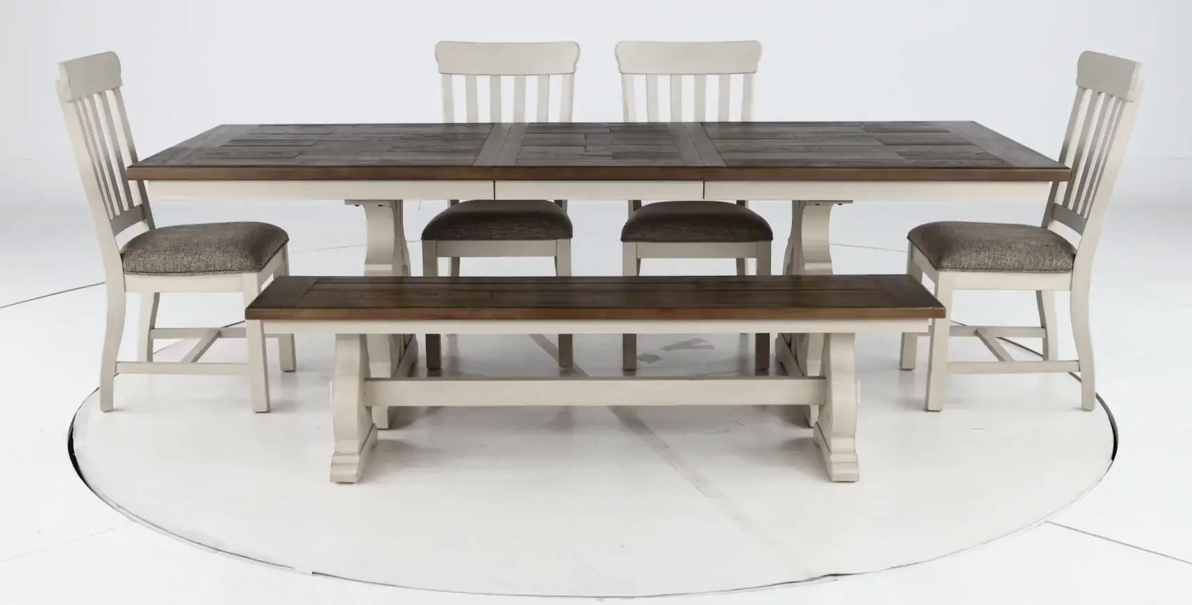 Drake White and Brown 6 Piece Dining Set-5