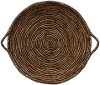 31  Round Brown Water Hyacinth Tray with Handles