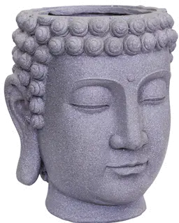 17  Gray Buddha Head Planter-1