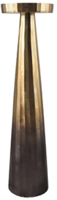 21  Ombre Gold and Brown Aluminum Pillar Candle Holder