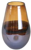 9 Inch Brown Glass Oval Vase