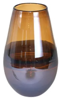 9 Inch Brown Glass Oval Vase