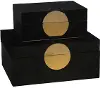 9 Inch Black and Gold Velveteen Jewelry Box